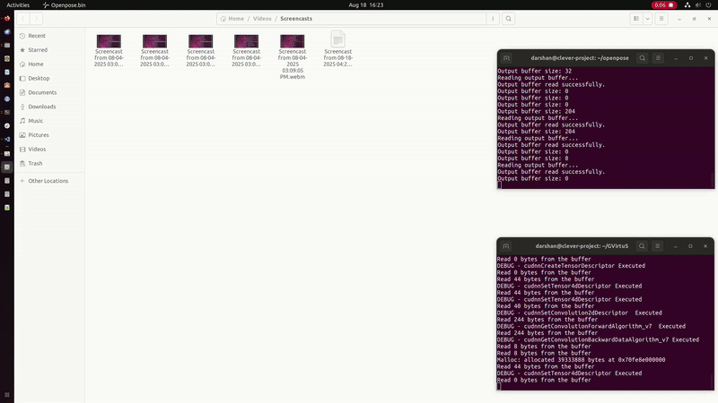 GVirtuS + OpenPose Virtualization