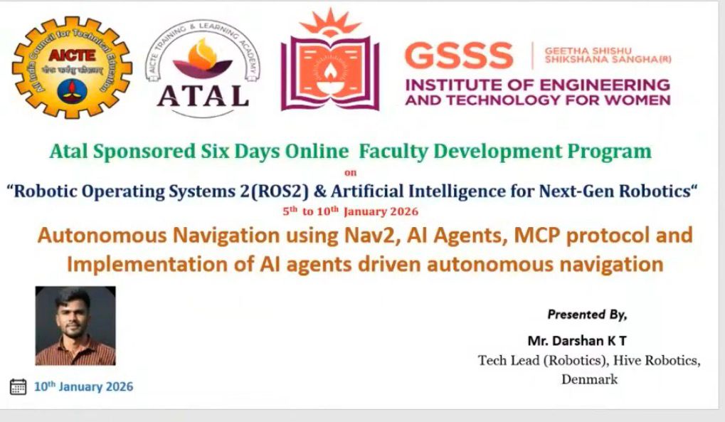 MITS | Faculty Development Program | Introduction to ROS